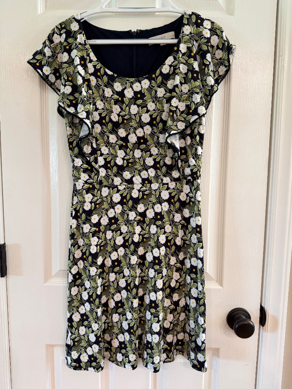 Loft sz 2P white, green, navy dress